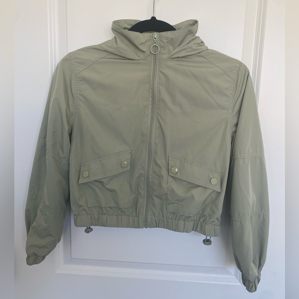 RSQ Light Green Hooded Zip Up Jacket